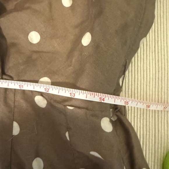 Anne Klein Brown Polka Dot Sleeveless Wrap Midi Dress Size 12 Belted - Picture 5 of 8